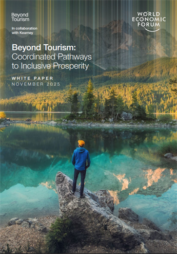 Image of the front cover of the World Economic white paper - Beyond Tourism: Coordinated Pathways to Inclusive Prosperity