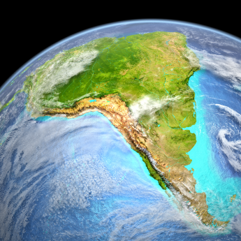 Image of South America taken from space