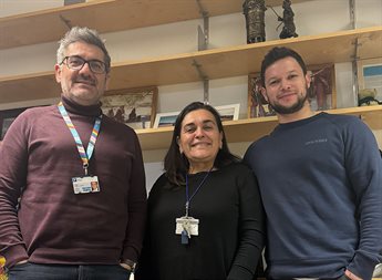 International visiting scholar Nicolas Marquez-Alvarez with Professor Marina Novelli and Dr Patricio Sanchez.