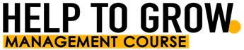 Help to Grow: Management Course logo with black and yellow text