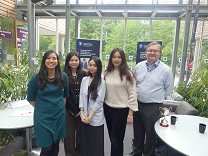 Students receiving prize for the Entrepreneurship Consultancy Project,  Bingnan Zhang, Junwei Hao, Tzu-Chien Hsu and Yuqi Zheng