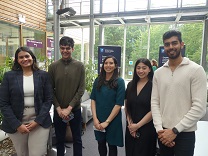 Students receiving prize for the Entrepreneurship Consultancy Project, 	ShopWiser project: Abhay Khandelwal, Bhakti Ayalane, Ishneet Kuar and Kabeer Mehrotra
