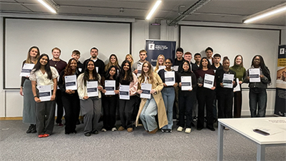 Group photo of the Undergraduate Student Prize Winners 2024-25