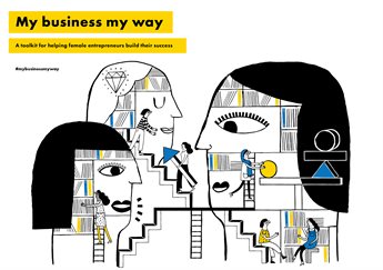 My business my way cover depicting an abstract image of three heads