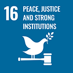 UN Sustainable Development Goal 16 icon - Peace Justice and Strong Institutions