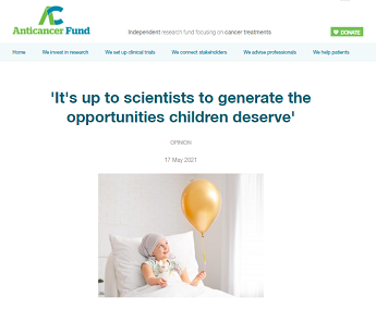 screenshot of AntiCancer Fund DAW blog x345