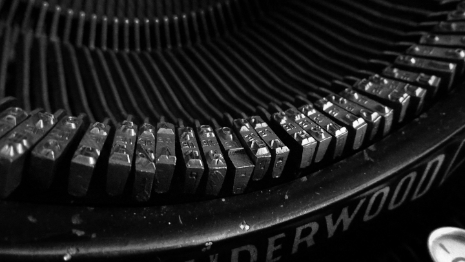Close up shot of a typewriter