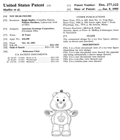 Toy Bear Figure [Birthday Bear] Patent