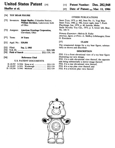 Toy Bear Figure [Funshine Bear] Patent