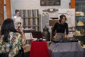 A DJ in the Melton Carnegie Museum
