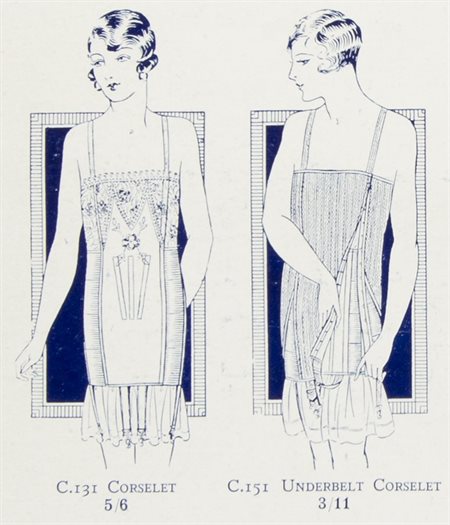 Close-up from corset guide, right panel, women depicted in ‘Avro’ corselets