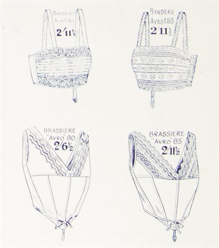 Close-up from corset guide, centre panel, depictions of ‘Avro’ brasseries and bandeaus