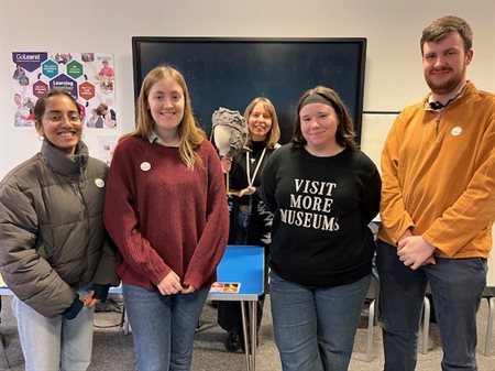 From left to right: Dhanya Rao (MA International Media and Communications Studies), Elodie Edwards (First Year, BA Classics and English), Hannah Kane (Finalist, BA Biblical Studies and Theology), and myself (Part-time MA History).