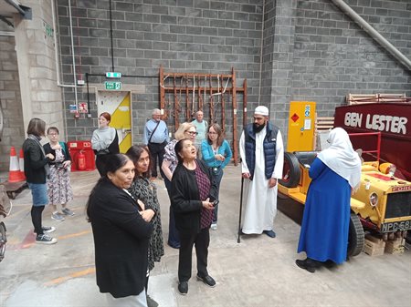 Alison and Helen leading a phase of the tour of the collections stored at Eastern Annexe facility.