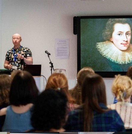Jon Sleigh giving his keynote speech at the VCCC Project conference