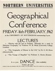 Poster for Northern Universities Geographical Conference, 1962, hosted by the Nottingham Geographical Society