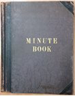 The cover of the first Geographical Society minute book