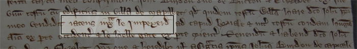 …iacens iux[ta] le Impeyerd[e]…