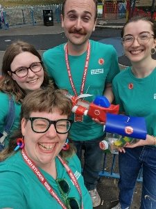 Four members of staff at Nonsuch Studios