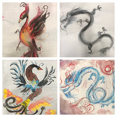 dragons and phoenixes