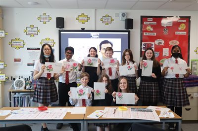 Brush painting workshops at Rushcliffe School