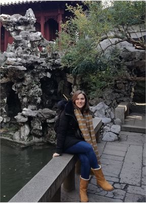 Person sitting outside