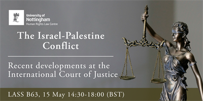 Israel-Palestine @ ICJ - event poster
