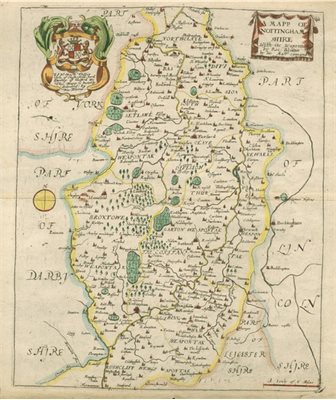 Map of Nottinghamshire by Blome, 1673 v2