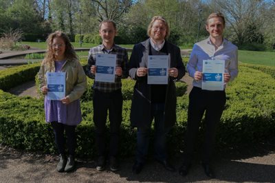 Award winners Oliver Dodd, Oliver Mihell-Hale, Artur Nadiiev and Amelia Watkins-Smith