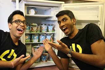 Students at Southwell Hall with ice cream