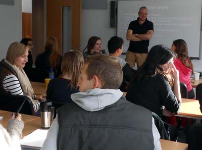 Steven Hunt presenting at the Myth module event