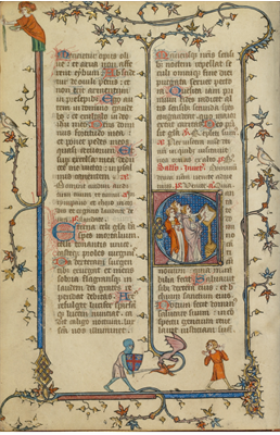 Initial C: Clerics Singing from a Choir Book