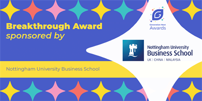 Image of Generation Next Breakthrough Award sponsored by Nottingham University Business School