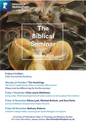 Biblical Seminars, Autumn 2019 Programme