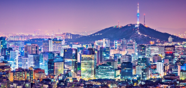 City skyline at night