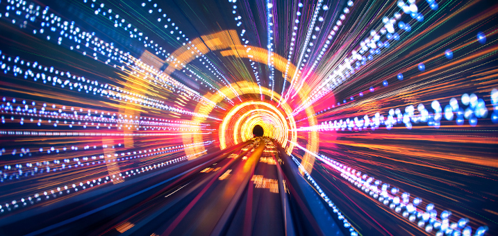 Abstract image of lights in a tunnel