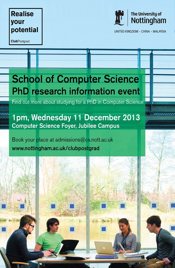 ClubPostgrad event PhD in Computer Science