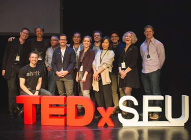 Philip J Oosthuizen and fellow speakers at TEDxSFU - November 2017