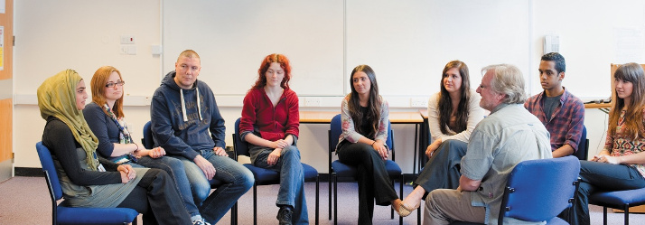 Undergraduate students attending a seminar, QMC 714x249