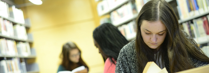 Undergraduate students studying at JC - Djanogly Library 714x249