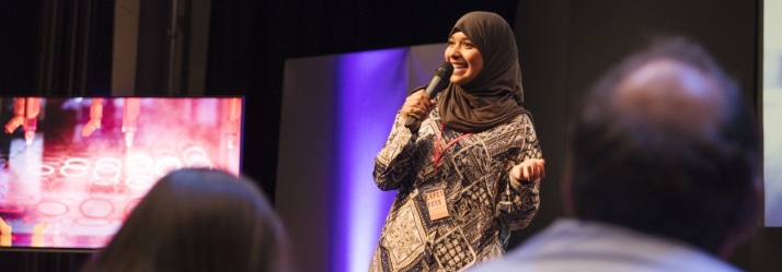 woman speaker 714x249