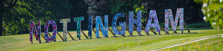 Nottingham sign on University Park Campus