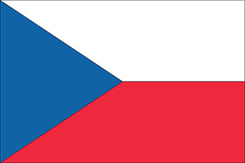 Czech Republic flag, blue triangle with red and white sections
