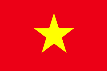 Vietnam flag - red background with yellow star in middle