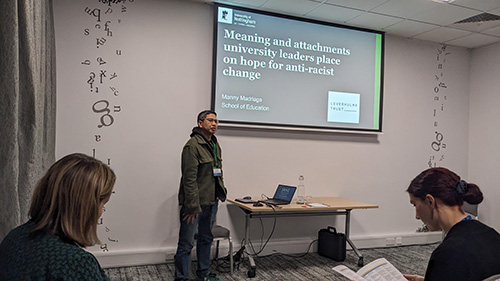 Manny Madriaga presenting at SRHE conference