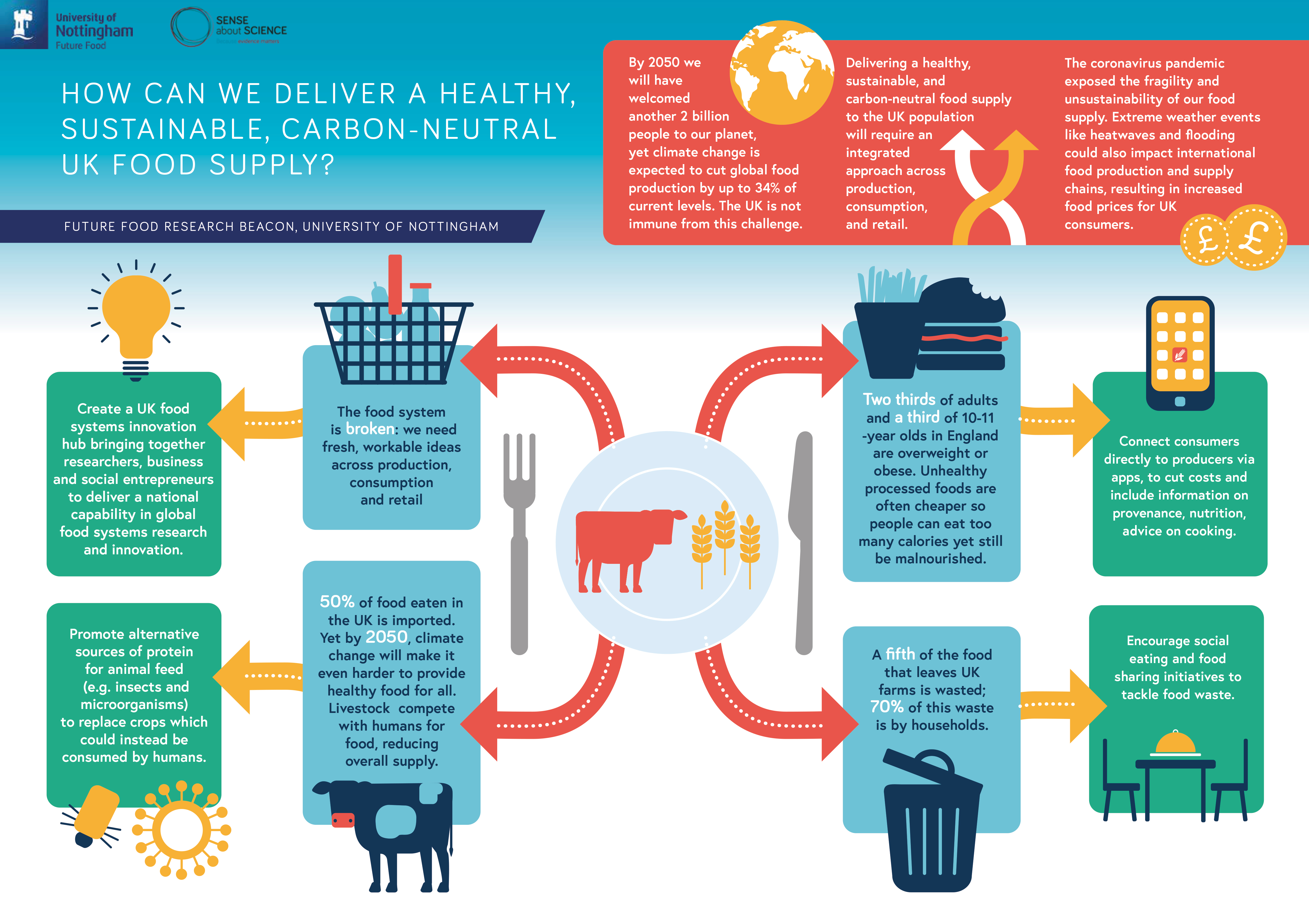 How can we deliver a healthy, sustainable, carbon-neutral UK food supply infographic