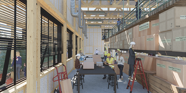 Hempcrete Production Warehouse – Finished Material Packaging and Storage
