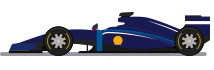 A blue formula racing car.
