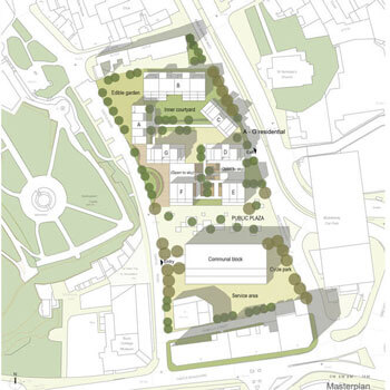 A site plan of a housing estate.