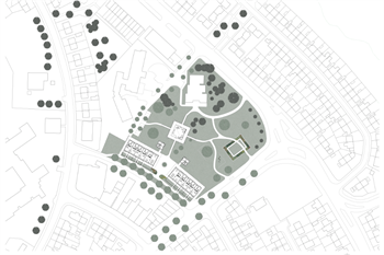 Architecture drawing of a site plan.